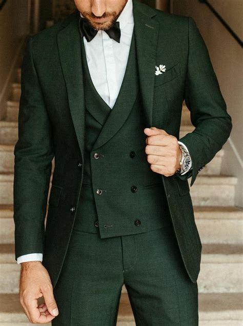 Dark green suit mens - Green super 100s slim fit Suit with customized threads. $414. Are you looking for a forest green suit? Yes, we have it and it is one of our best sellers. Dark green is the trendiest shade of the season. Choose the forest green suit what you want and add any detail you have in mind. 